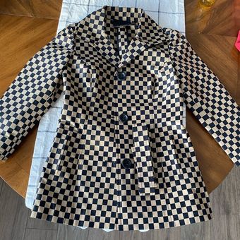 Checkered on sale rain jacket