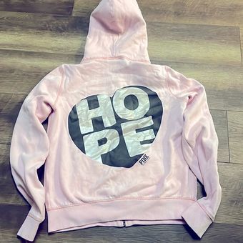 Victoria's Secret PINK Full Zip Bling Hoodie Medium Pink Velour 