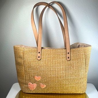 LC Lauren Conrad Heart Straw Tote Bag NWOT - $18 - From Melissa