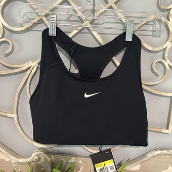 Nike Dri Fit Swoosh Bra Sports Medium Support Black New