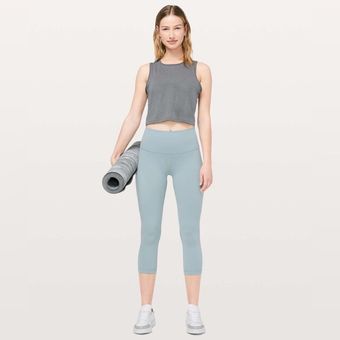 Lululemon Wunder Under Crop 21 Blue Cast Size 10 - $26 - From