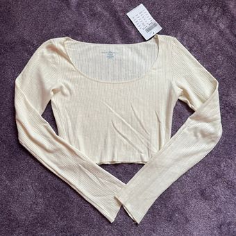 Brandy Melville Eyelet McKenna Top Tan - $21 New With Tags