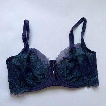 Wacoal Center Stage Lace & Satin Bra size US 32D Blue - $35 - From Fatima