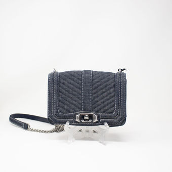 Rebecca Minkoff NEW Chevron Quilted Small Love Denim Jean