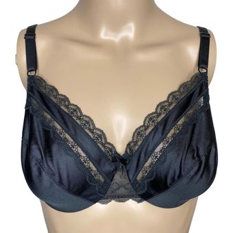 Vanity Fair 80s Vintage Bra Lace Trim Unpadded Underwire Black Bra, size 36C  - $29 - From CuratedBy