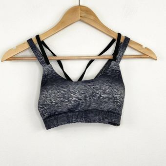 Champion Black Grey Strappy Back Sports Bra Women's Size Extra