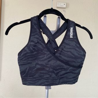 Gym shark gray black Adapt Animal Seamless sports Bra size M