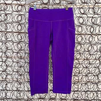 Lucy PowerMax purple cropped leggings with side pockets - $22