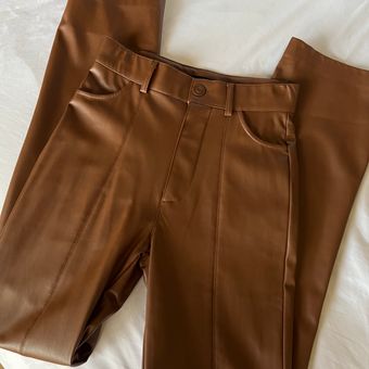 Zara Brown Faux Leather Pants | NWT | XS 