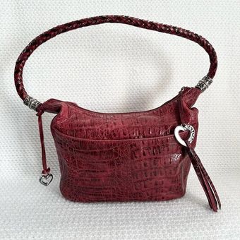 Leather Braided Bag Strap, Red