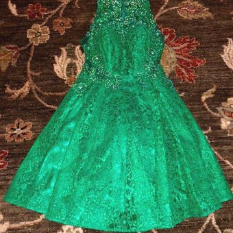 bright emerald green dress