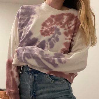 American Eagle Tie Dye Cropped Crewneck Sweatshirt Multiple