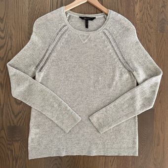 BCBGMAXAZRIA 100 Cashmere Long Sleeve Crew Neck