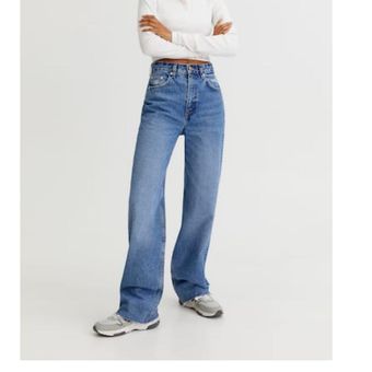 Straight-leg high-waist jeans - pull&bear