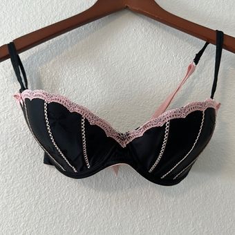 Victoria's Secret 34D Black/Pink Push Up Bra