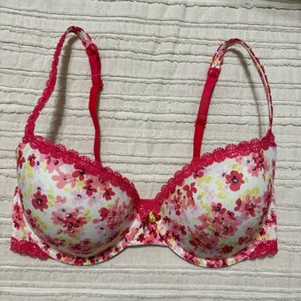 Victoria's Secret Lined Demi Floral Bra Red Size undefined - $25 - From  Emily