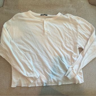 Brandy Melville White Long Sleeve Button Up Top Size Small - $26 - From  Meredith