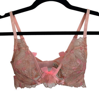 VS For Love & Lemons glitter bra top pink Size small