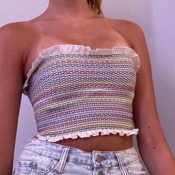 Rainbow tube top forever 21 sales
