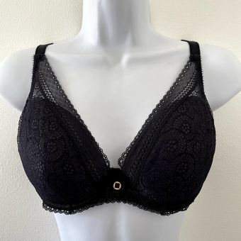 Chantelle Festivité Lace Plunge Bra (Black)