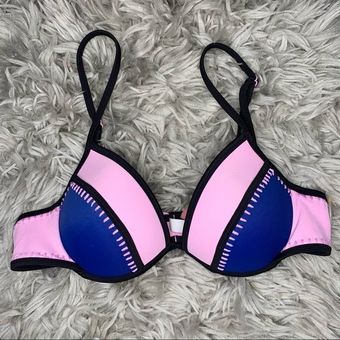 Victoria's Secret pink & blue color block bikini swim top size 34A - $20 -  From Iriana