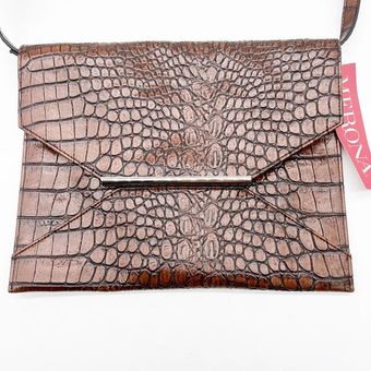 Croc Embossed Flap Crossbody Bag