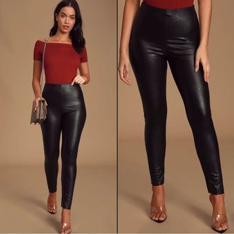 Black Vegan Leather Pants - Faux Leather Pants - Pleather Pants - Lulus