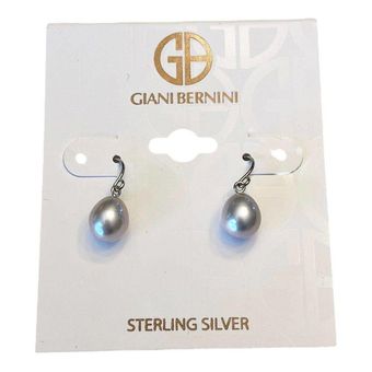 Giani Bernini NEW Freshwater Pearl Drop EARRINGS Gray Sterling