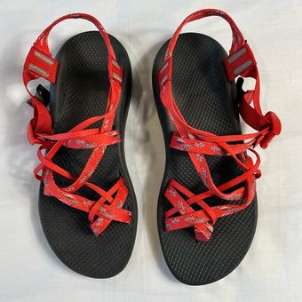 Chacos Chaco Women s W11 Black Sole Red Strap Sandals