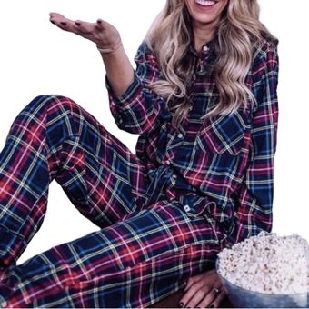 Aerie 2 Piece Plaid Pajama Set Multiple Size L - $30 - From Valerie