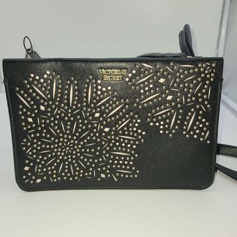 Victoria's Secret, Bags, Victorias Secret Crossbody Shoulder Bag Black  And Golden Chain Strap