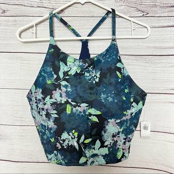 Old Navy Active Womens Multi-color Print Powersoft Sports Bra Sz L