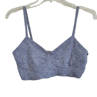 ZARA Knit Balconette Spaghetti Straps Cami Bralette Crop Top Soft Gray  Medium - $20 - From Chloe