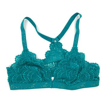 Victoria's Secret Logo Glitter Shimmer Bralette In Turquoise Size Med Tag  removed - $32 - From Lea