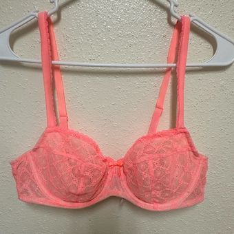 Victoria's Secret Unlined Demi Lace Bra 36C Pink Size undefined - $23 -  From Faith