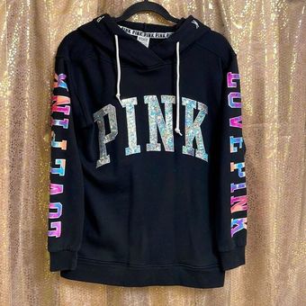 PINK Victoria's Secret, Tops, Victorias Secret Pink Rare Htf Bling Hoodie