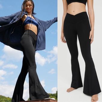 high OFFLINE By Aerie Real Me High Waisted Crossover Super Flare Legging