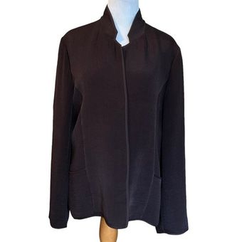 Eileen Fisher Notch Collar Silk Shirt