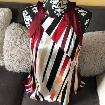 White House  Black Market Colorful Silk Tank Top Size 4 - $28