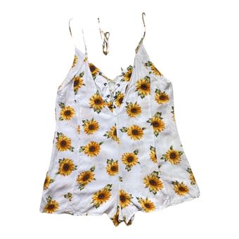 White clearance sunflower romper