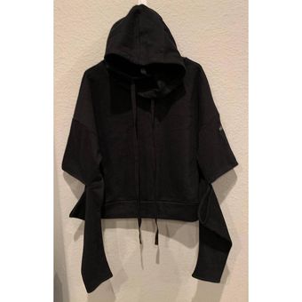 Black Thumbhole Hoodie by Alo on Sale