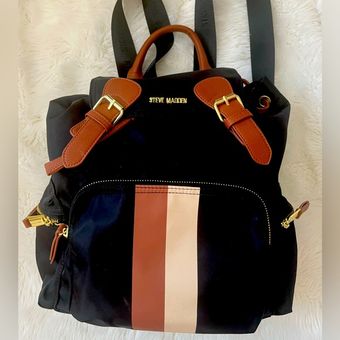 steven madden nylon black puffer backpack