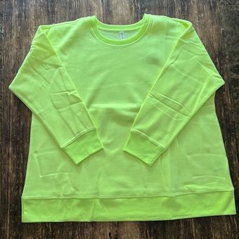 Ideology Activewear Sweatshirt Plus Size Neon Yellow 2X - $21