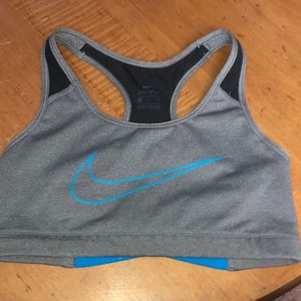 Nike blue criss cross sports bra dri fit size small workout gym bra