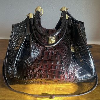 Brahmin Elisa Satchel (cocoa) Satchel Handbags in Brown