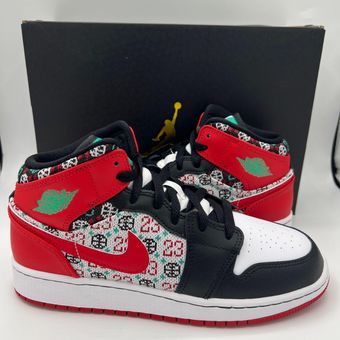 Air Jordans NWB 1 Mid GS SE Ugly Christmas Sweater/ Holiday