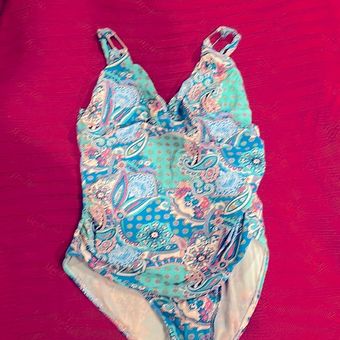 Love Your Assets Sara Blakely Spanx Swimsuit Blue Size XL - $31 - From Laura