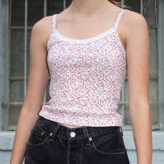 Brandy Melville Red Floral Lace Skylar Crop Tank Multiple - $35