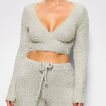 Skims + Cozy Knit Wrap Top