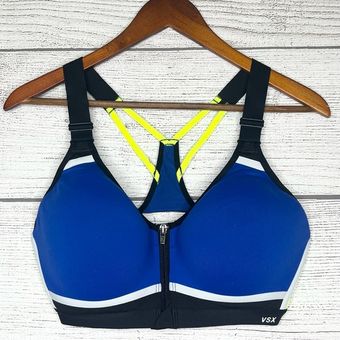 Victoria's Secret VSX Knockout Sports Bra Size 34DD Blue Black